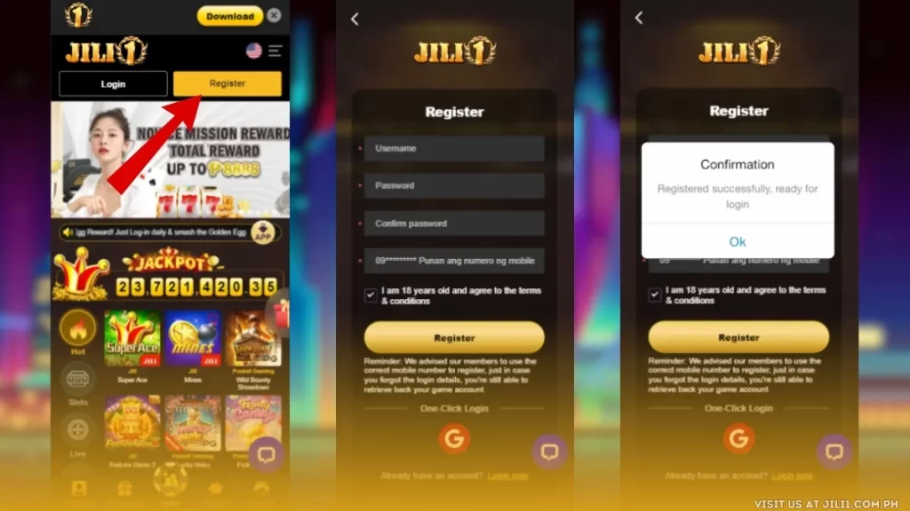 Jili1 Register Form